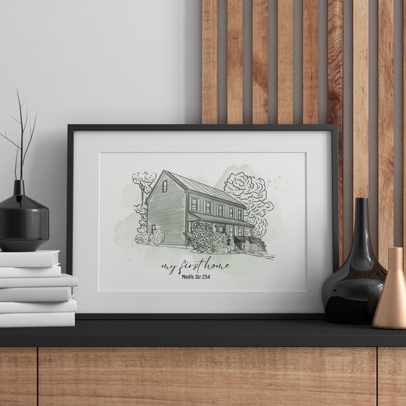 Custom House Illustration, Personalized House Portrait