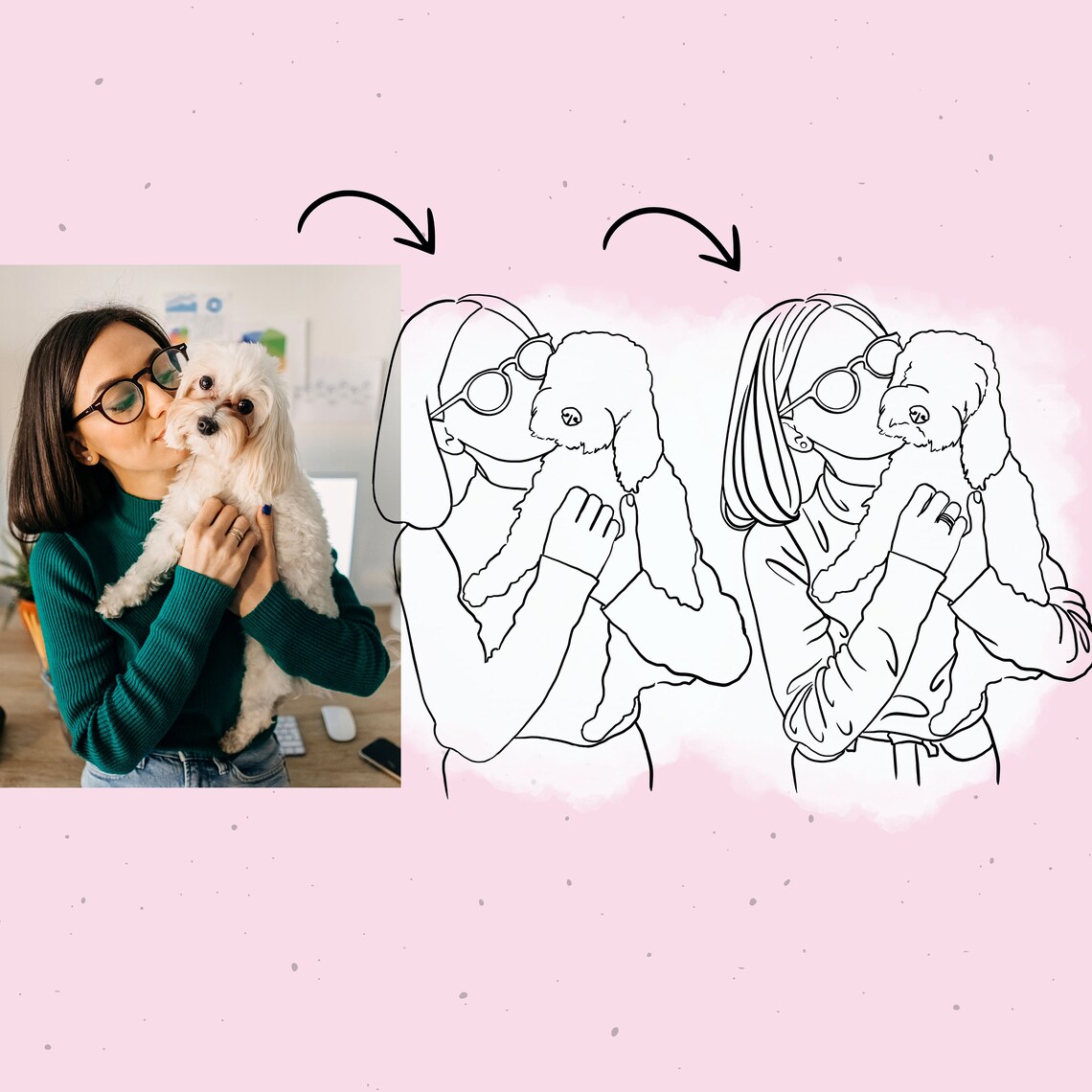 Personalized Custom Line Portrait Illustration - Image 2