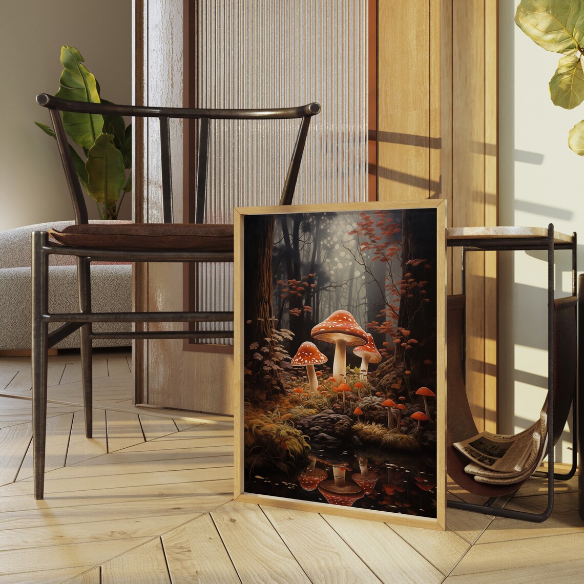Moody Mushrooms Woodland Art Print, Dark Academia - Image 2