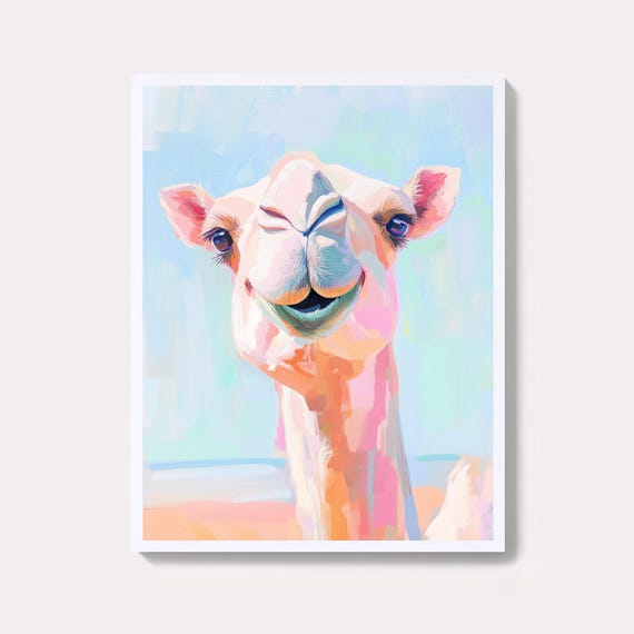 Camel Watercolor Painting Highresolution Desert Animal Wall Art Print Paper Crafts Girly Nature Illustration