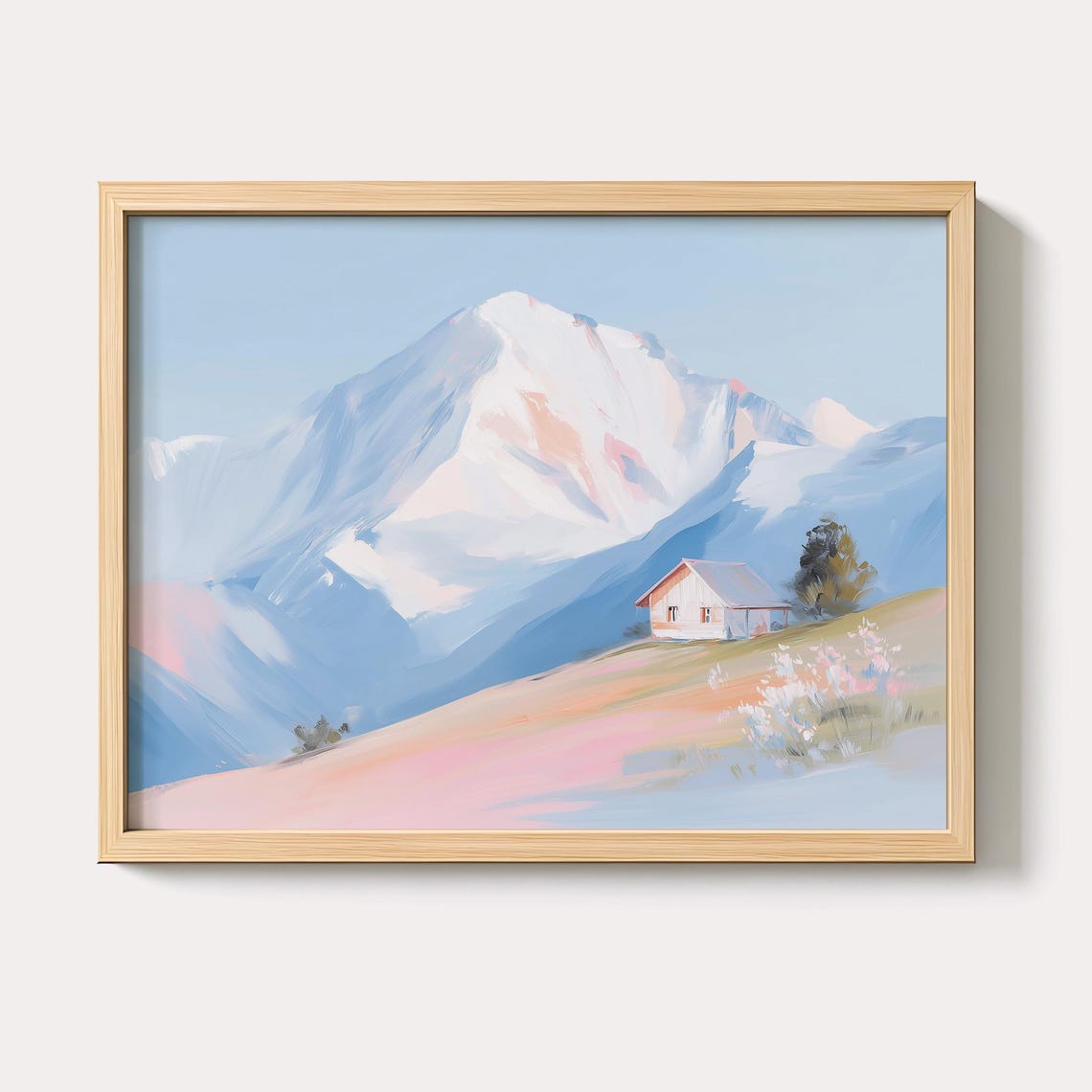 Pastel Mountain Landscape Art Print Scenic Nature Tapestry