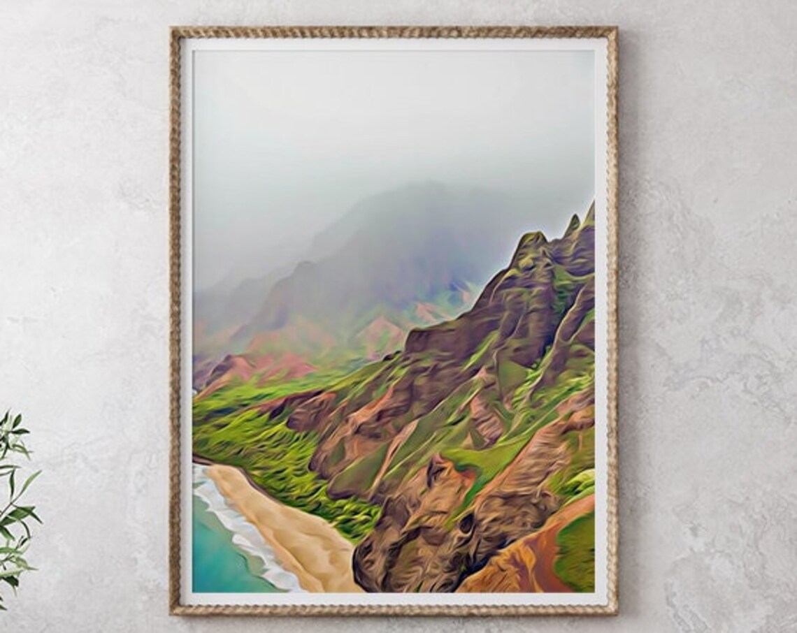 Kauai Hawaii Kauai Art Kauai Print Hawaii Gift Kauai Souvenir Hawaii Wall Art Hawaii Poster Tropical Art Tropical Painting Artwork - Image 2
