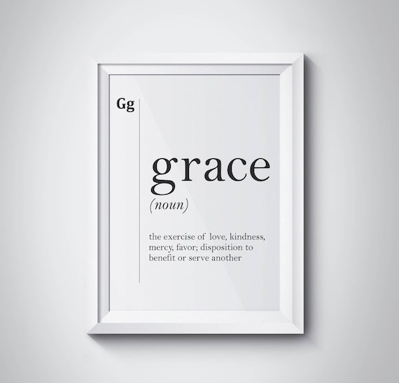 Grace Definition Grace Print Grace Art Modern Print Minimalism Scandinavian Art Typography Dictionary Art Wall Art Definition Poster Art