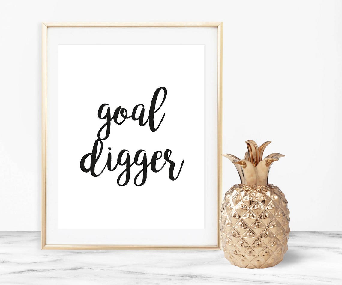 Goal Digger Script Typography Motivational Office Decor Poster - Image 2