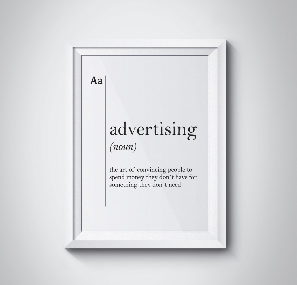 Advertising Funny Dictionary Definition Minimalist Typography Poster