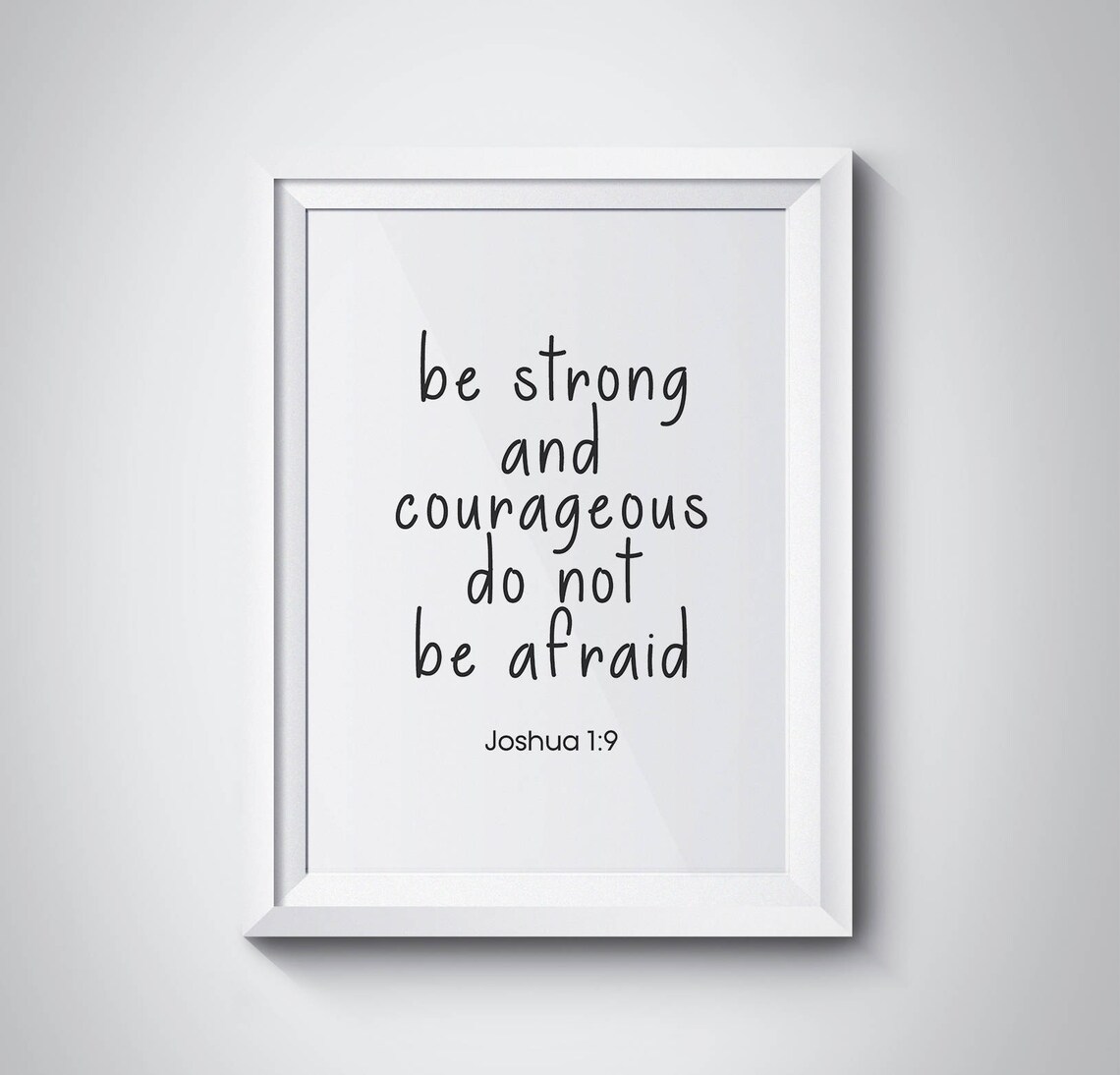 Joshua 19 Be Strong And Courageous Do Not Be Afraid Bible Verse Scripture Art Bible Cover Motivational Typography Print