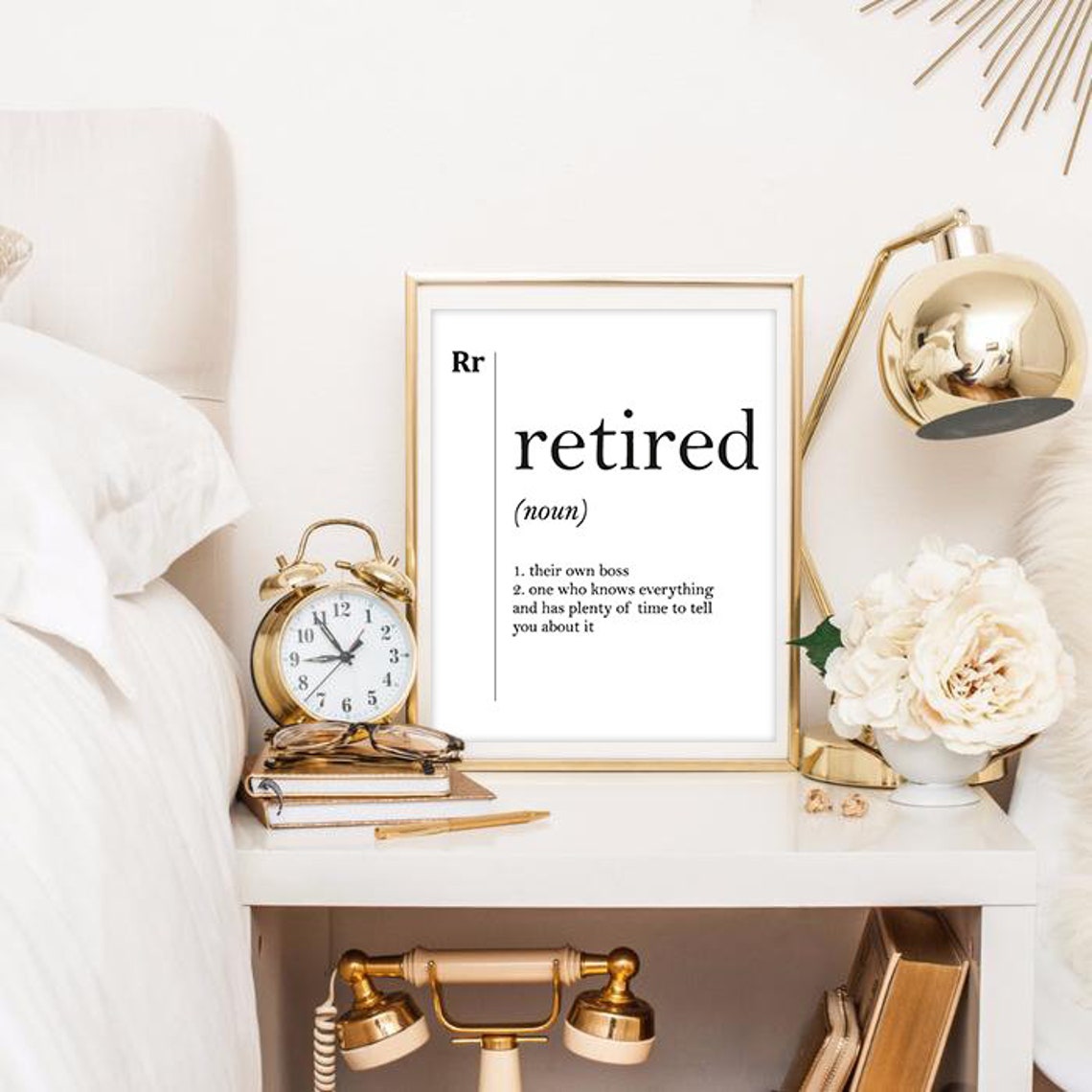 Retired Funny Definition Retirement Gift Grandparent Humor Poster - Image 2