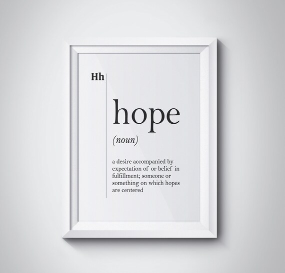 Hope Definition Hope Print Hope Wall Art Modern Print Minimalism Scandinavian Art Typography Dictionary Art Unique Wall Art Hope Poster