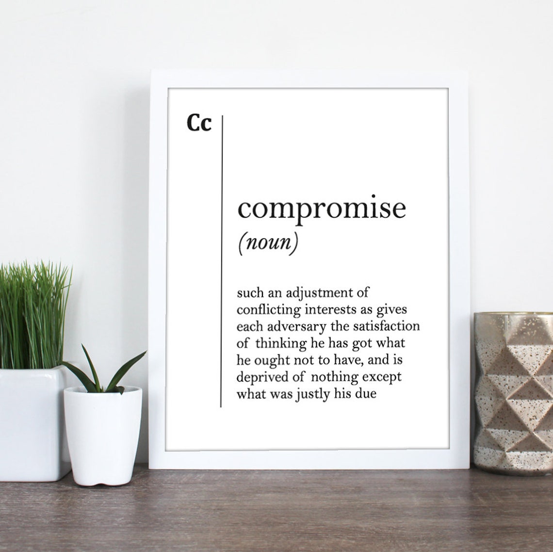 Compromise Funny Dictionary Definition Minimalist Witty Poster - Image 2