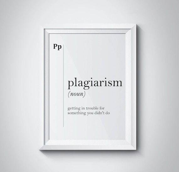 Plagiarism Definition Funny Plagiarism Print Musician Gift Artist Gift Designer Gift Copywriter Gift