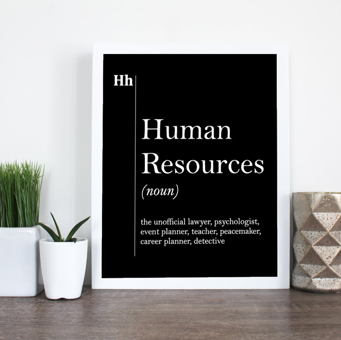 Funny Human Resources Definition Wall Art Black Office Decor Gift - Image 3