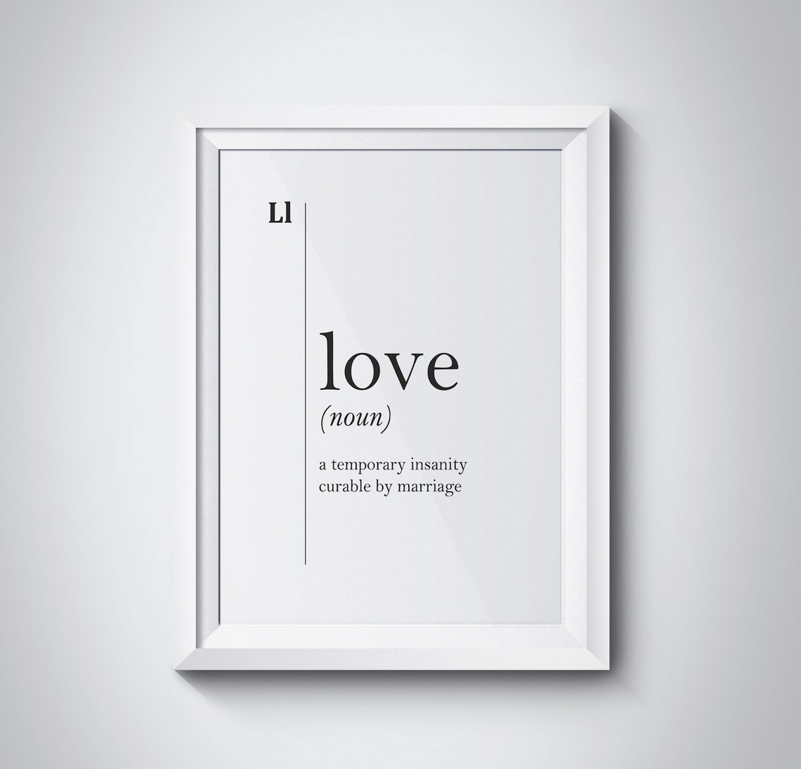 Love Funny Dictionary Definition Romantic Satire Wall Poster