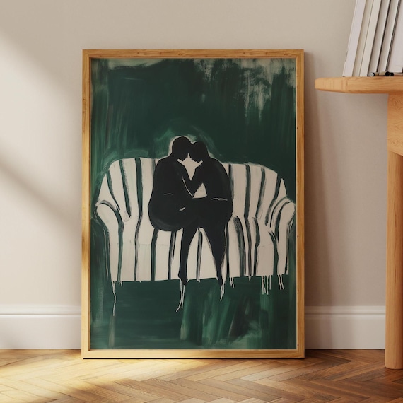 Romantic Couple Abstract People, Contemporary Artwork