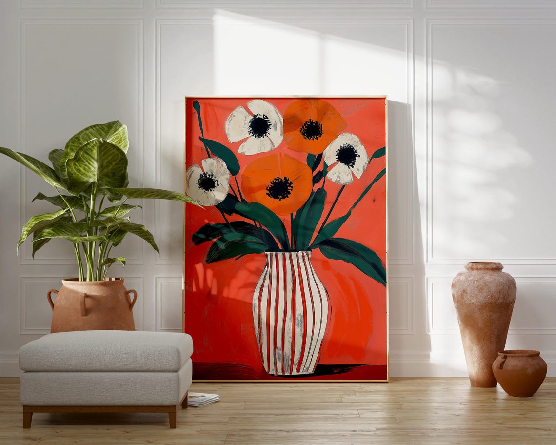 Abstract Poppy Bouquet - Modern Floral Art - Image 4