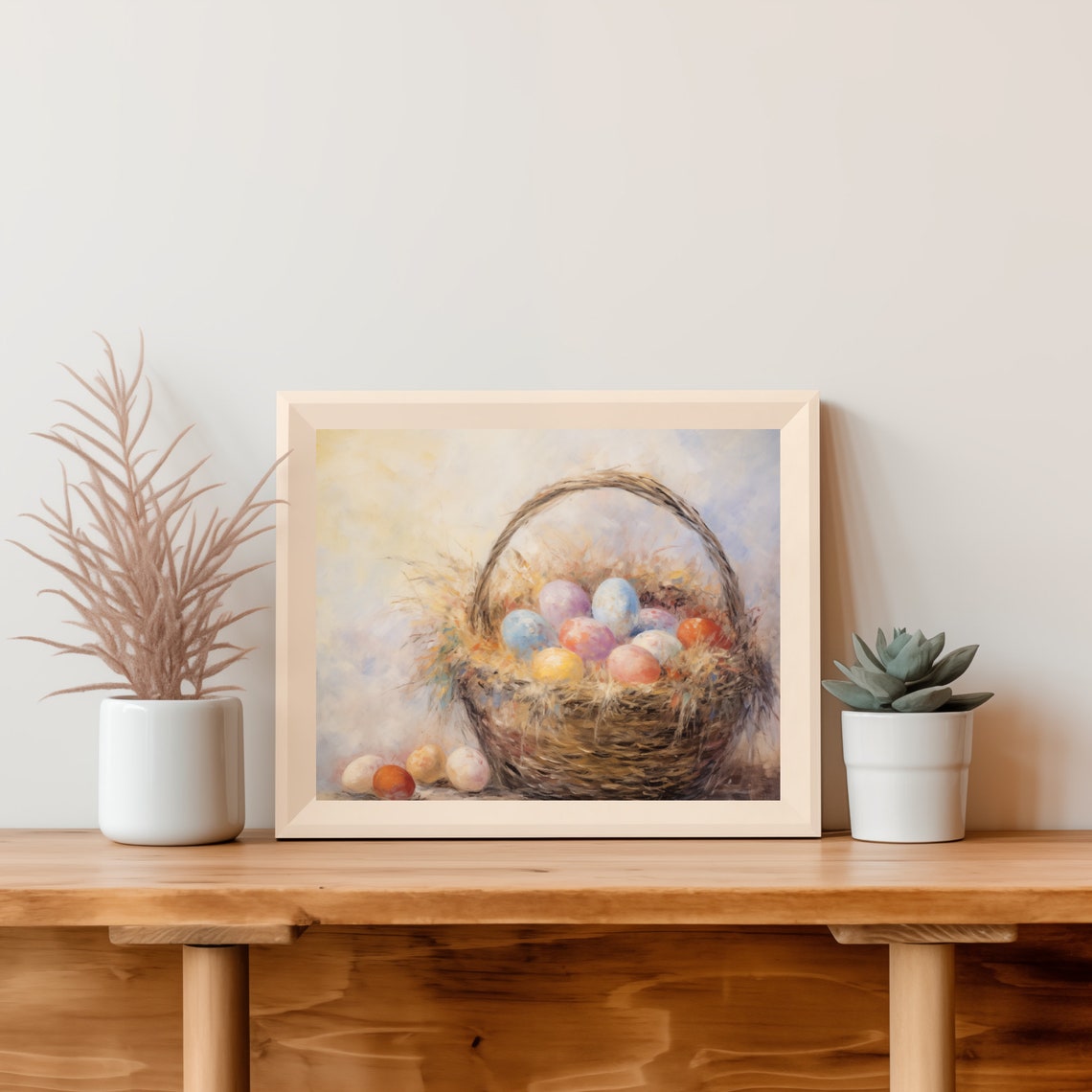Woven Basket Of Colorful Easter Eggs In Soft Pastel Tones Poster - Image 4