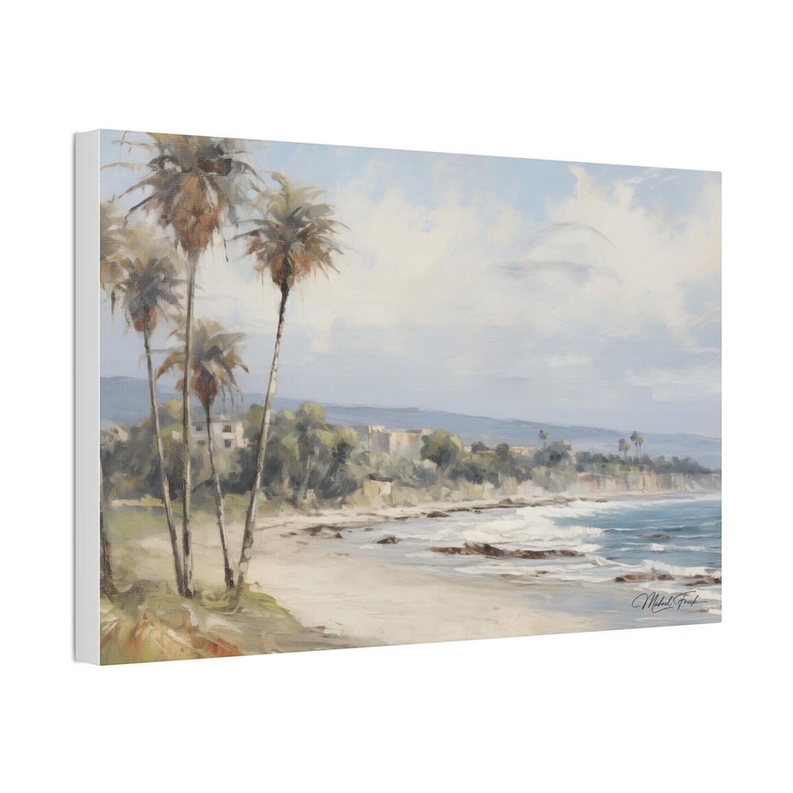 Tropical Beach With Tall Palm Trees And Turquoise Sea Poster - Image 4
