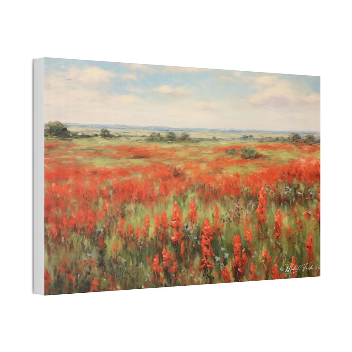 Field Of Indian Paintbrush Wildflowers Under A Big Sky Poster - Image 4