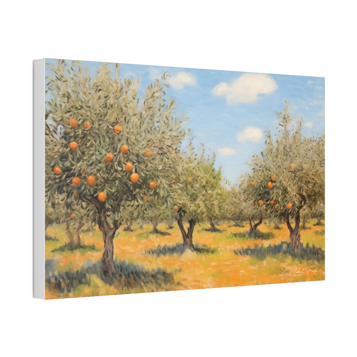 Ripe Orange Trees Grove Sunny Citrus Orchard Landscape Poster - Image 4