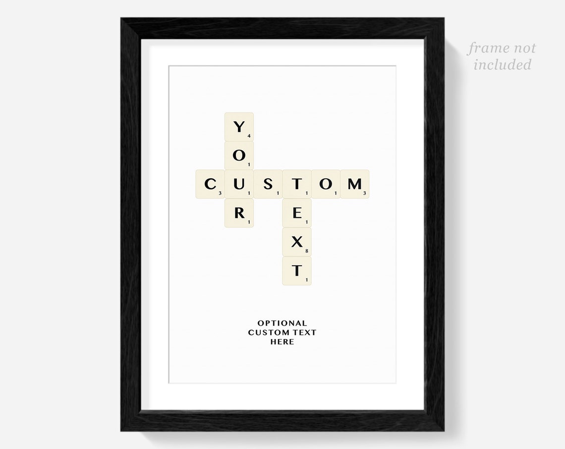 Family Tree Scrabble Print Gift Sign Crossword Family Names Custom Personalised Art Poster New Baby