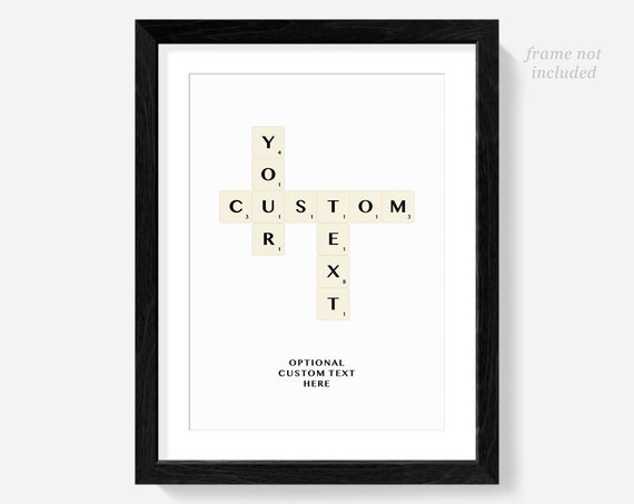 Family Tree Scrabble Print Gift Sign Crossword Family Names Custom Personalised Art Poster New Baby