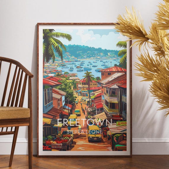 Freetown Travel Print Sierra Leone Wall Art Poster Africa City