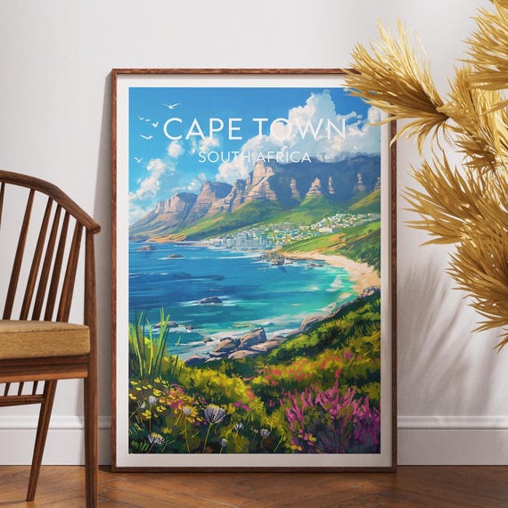 Cape Town Travel Print South Africa Poster Wall Art