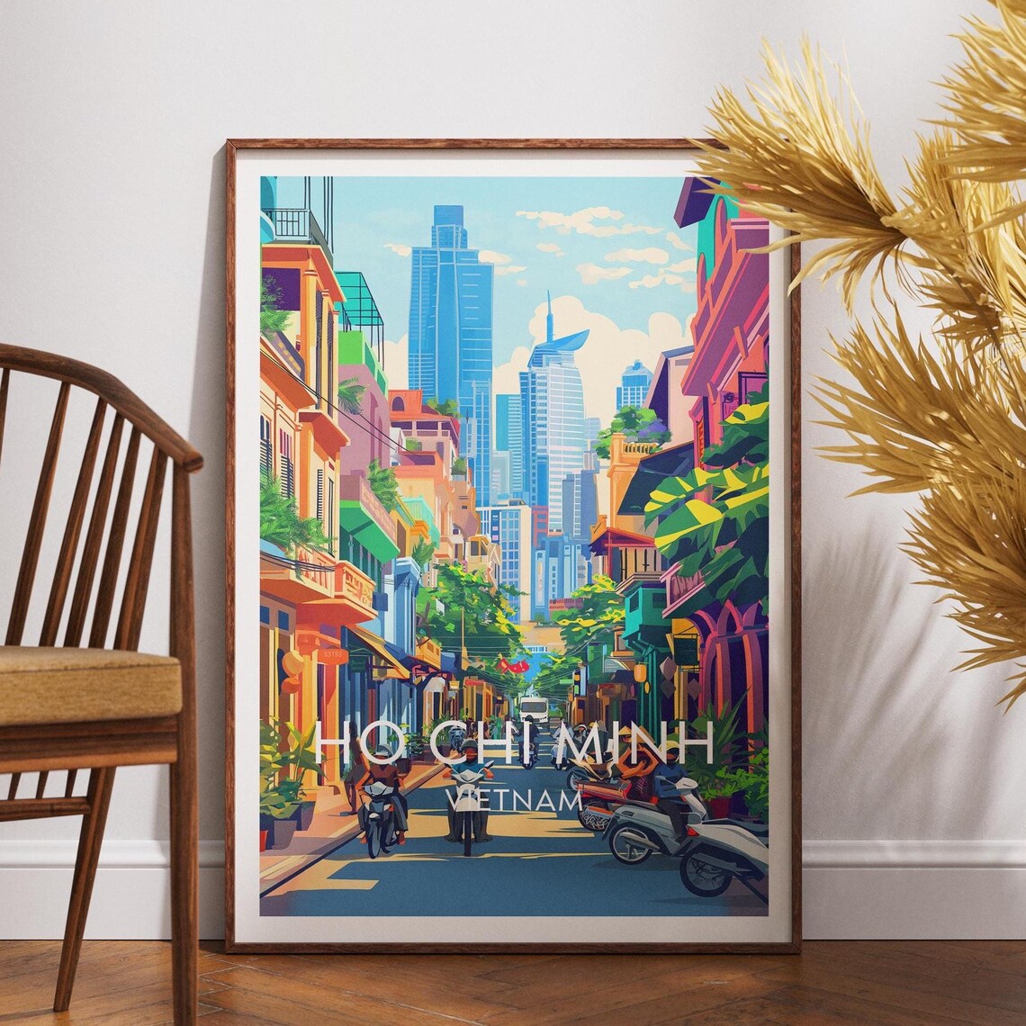 Ho Chi Minh Travel Poster, Vietnam