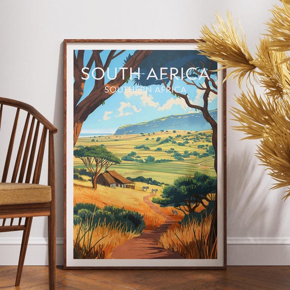 South Africa Travel Print Poster Wall Art