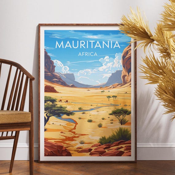Mauritania Travel Print Africa Poster Wall Art