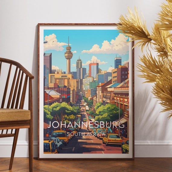 Johannesburg Travel Print South Africa Poster Wall Art Johannesburgafrica