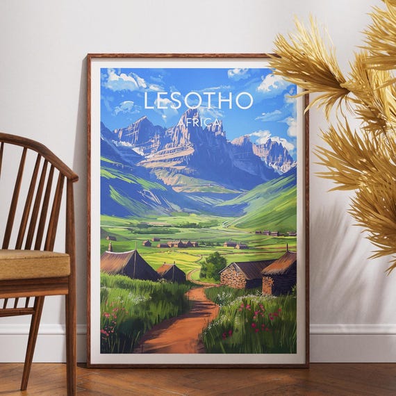 Lesotho Travel Print Africa Poster Wall Art