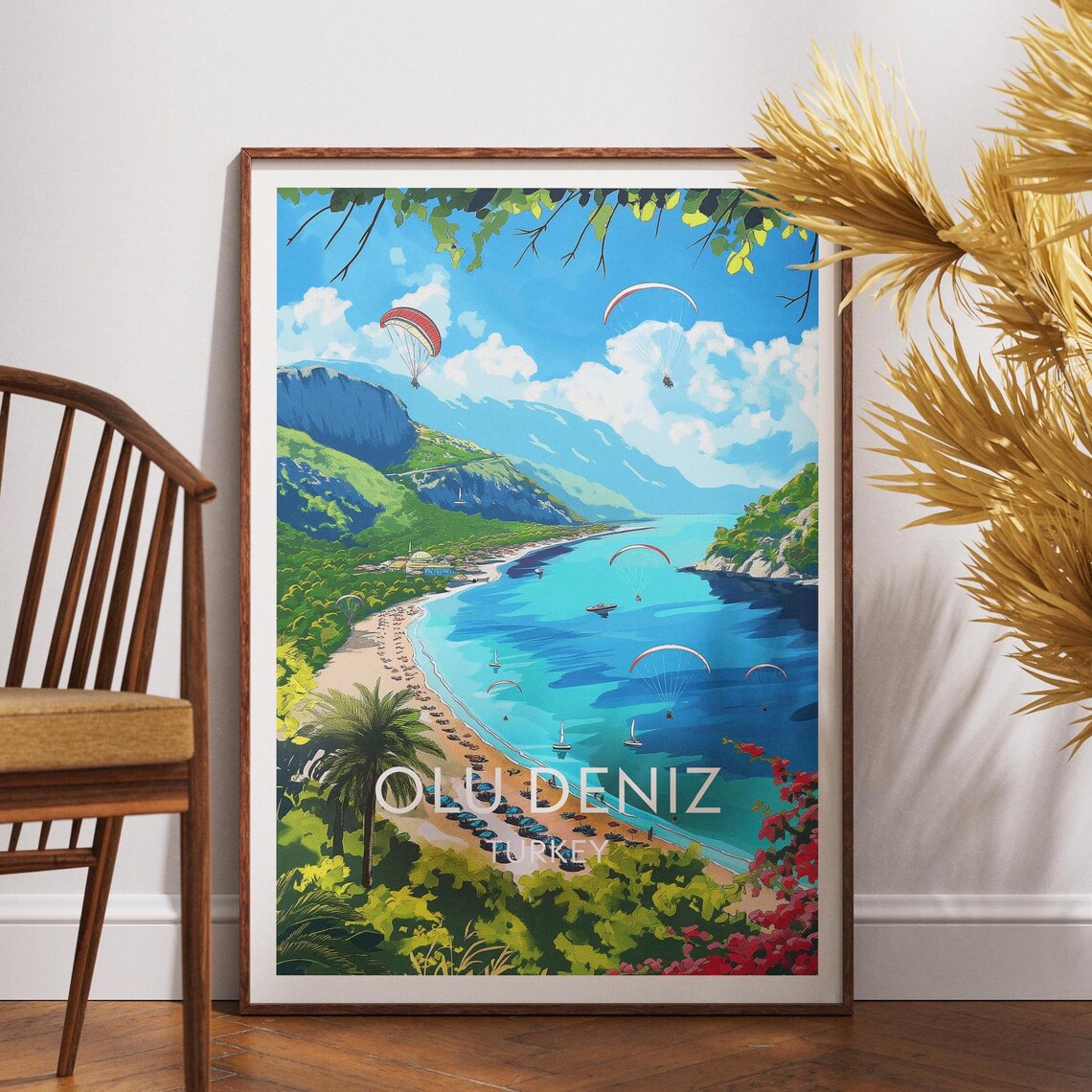 Olu Deniz Travel Poster, Turkey Wall Art