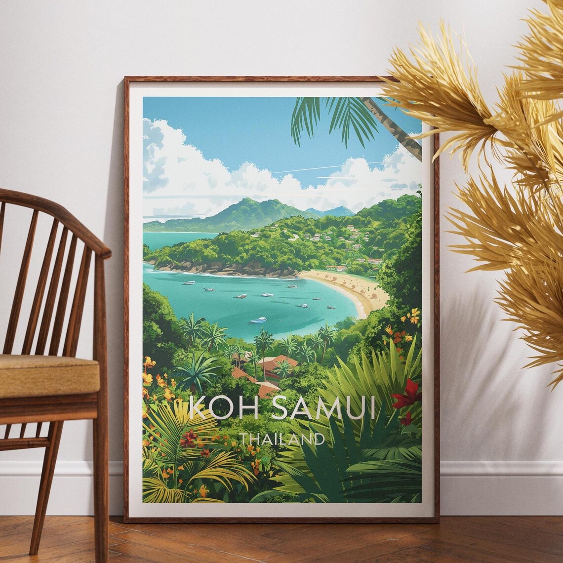 Koh Samui Thailand Tropical Bay Palm Beach Island Escape Poster