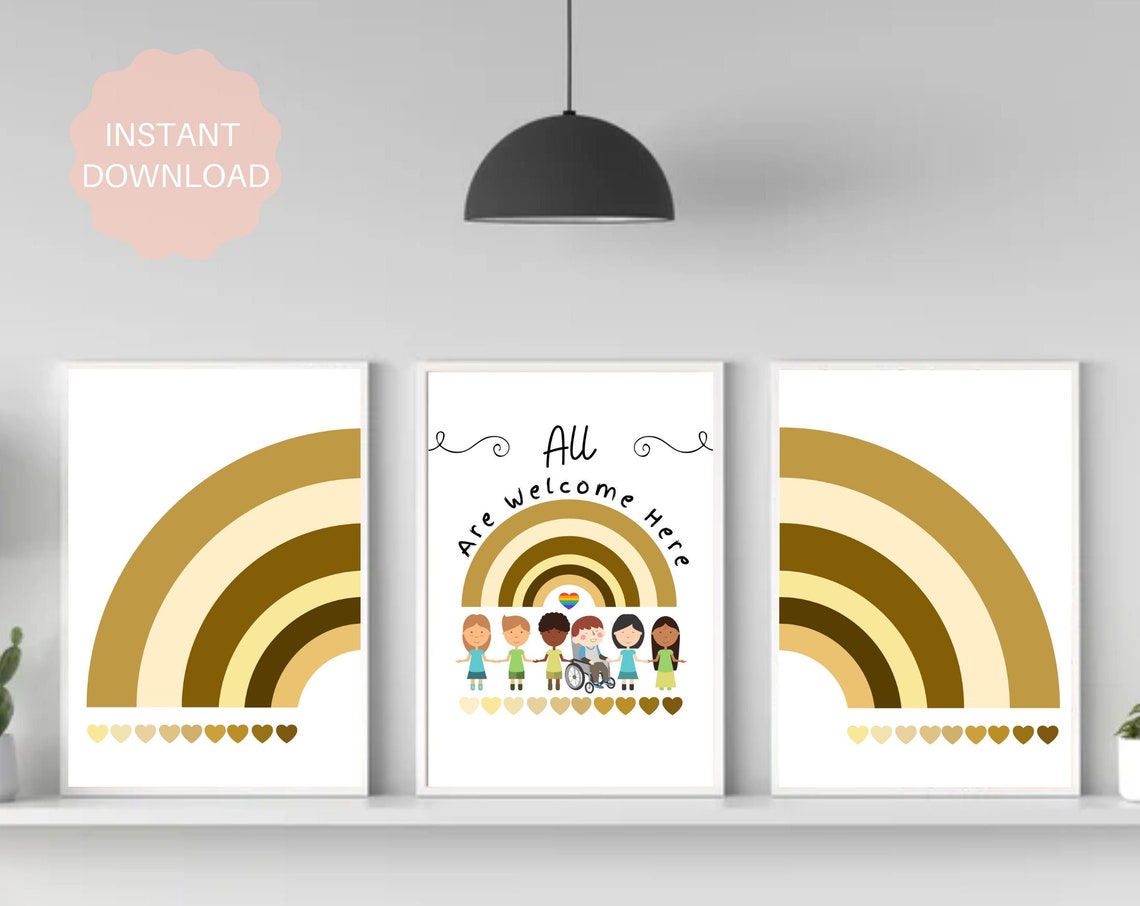 Neutral Boho Rainbow Nursery Minimalist Modern Earth Tone Poster - Image 7