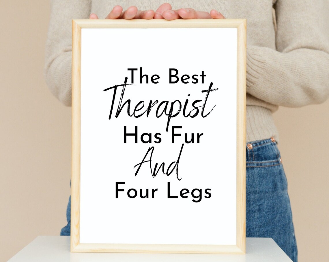 Dog Quote Typography Art Print, Fur and Four Legs