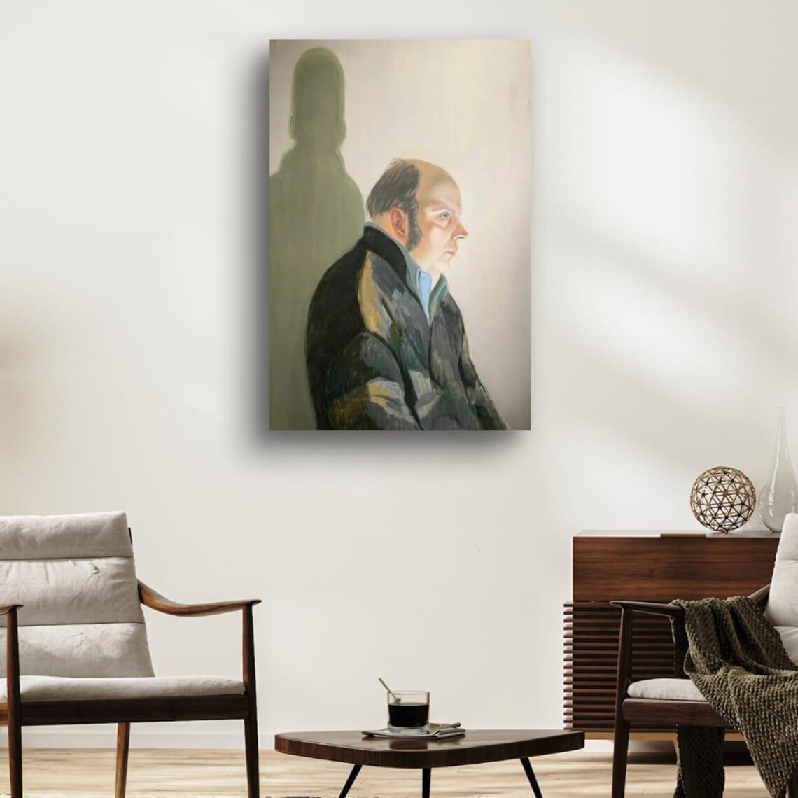 Man In Suit Contemporary Realism Portrait Oil Painting Poster Art