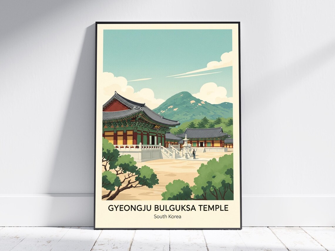 Gyeongju Bulguksa Temple South Korea Historic Landmark Art Poster