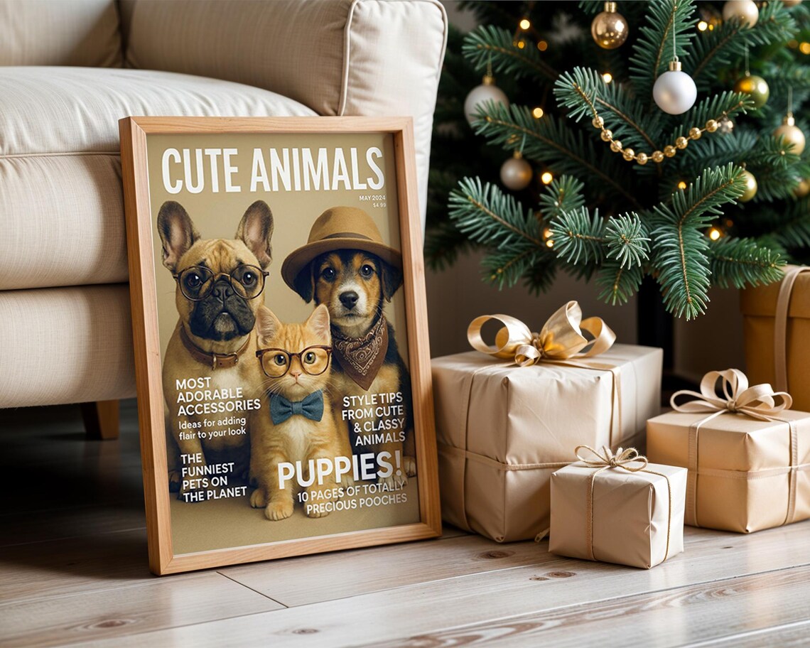 Cute Animals Magazine Cover Style Puppies and Pets Funny Poster - Image 2