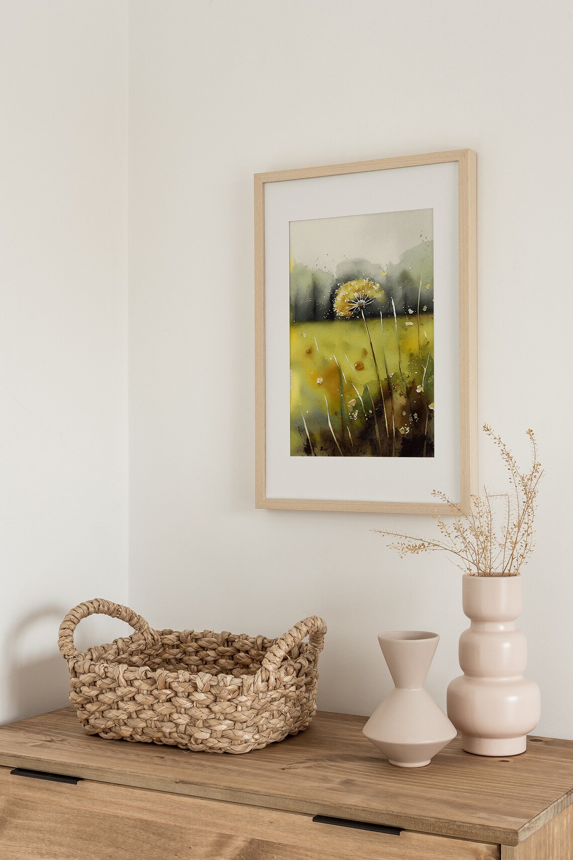 Dandelion Watercolor Floral Meadow Art Print - Image 2