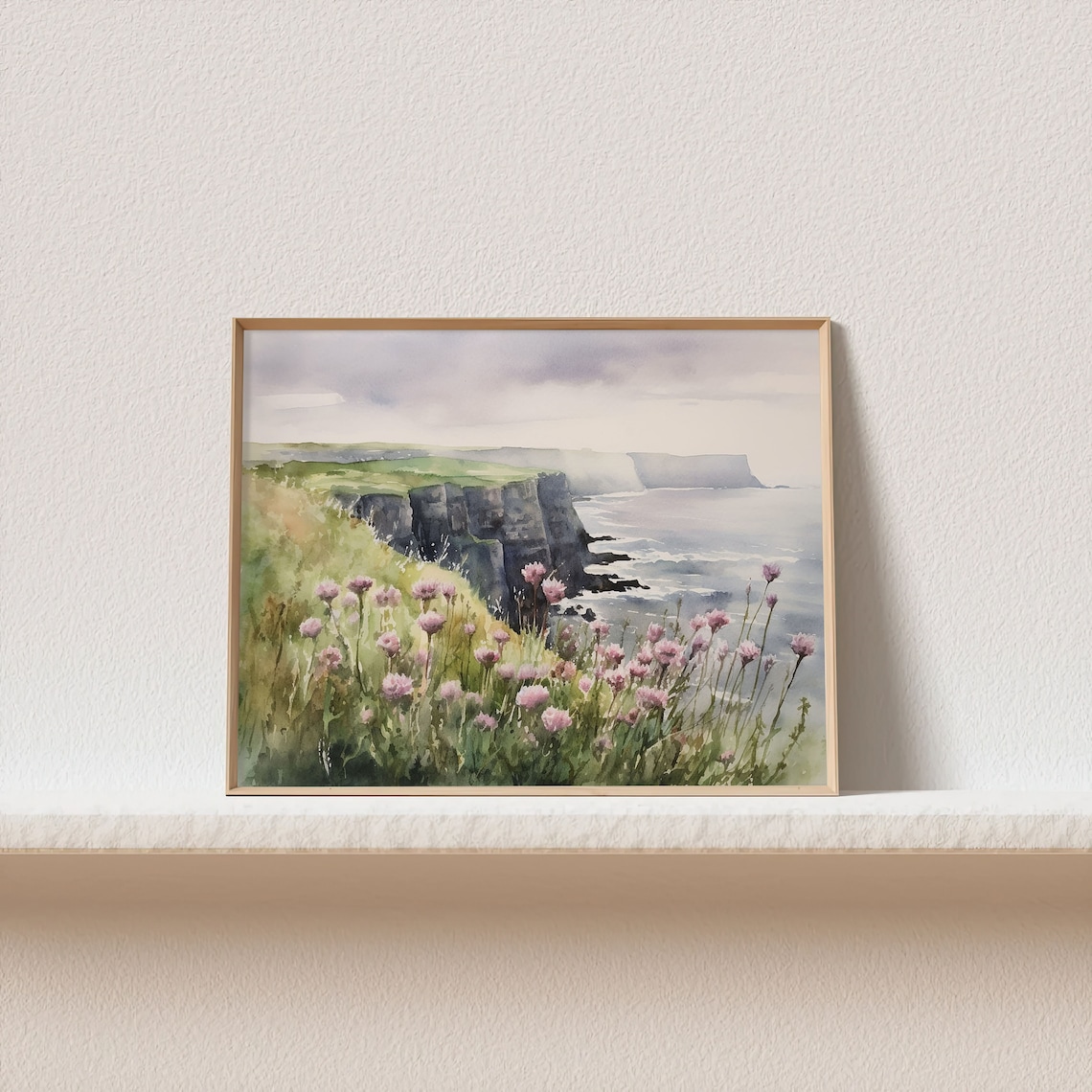 Cliffs Of Moher Watercolor Print, Irish Coastal Landscape - Image 2
