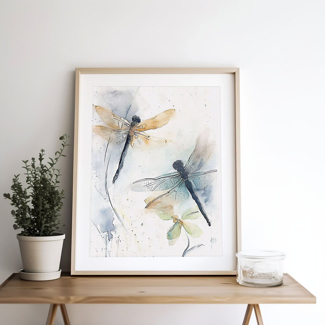 Dragonfly Abstract Watercolor Art Print, Wildflowers - Image 5