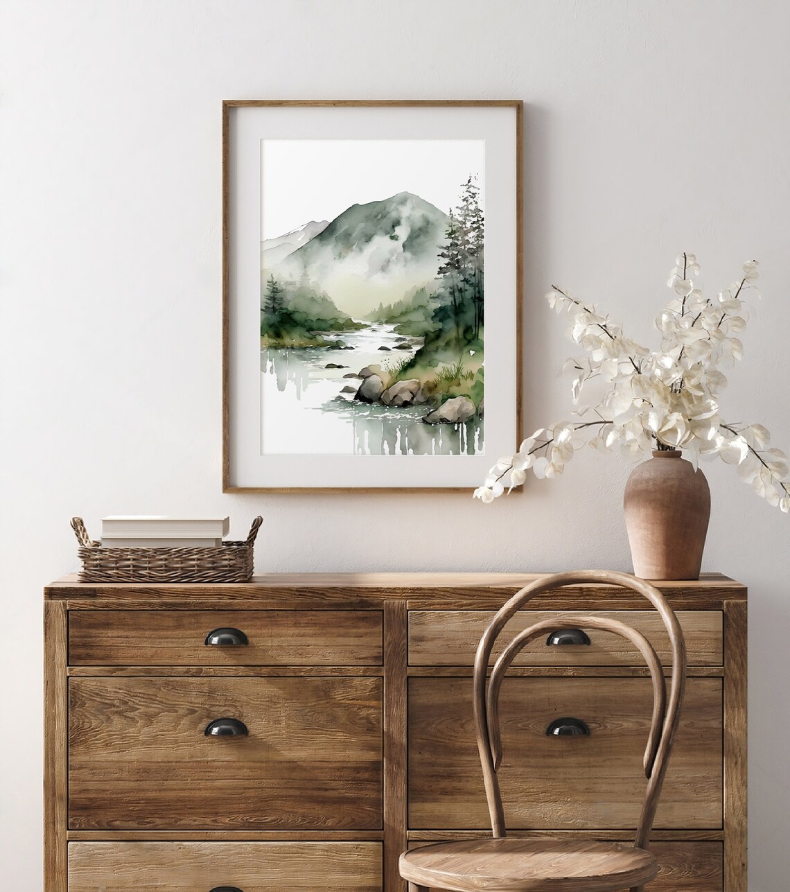 Smoky Mountains Watercolor Forest Art Print - Image 3