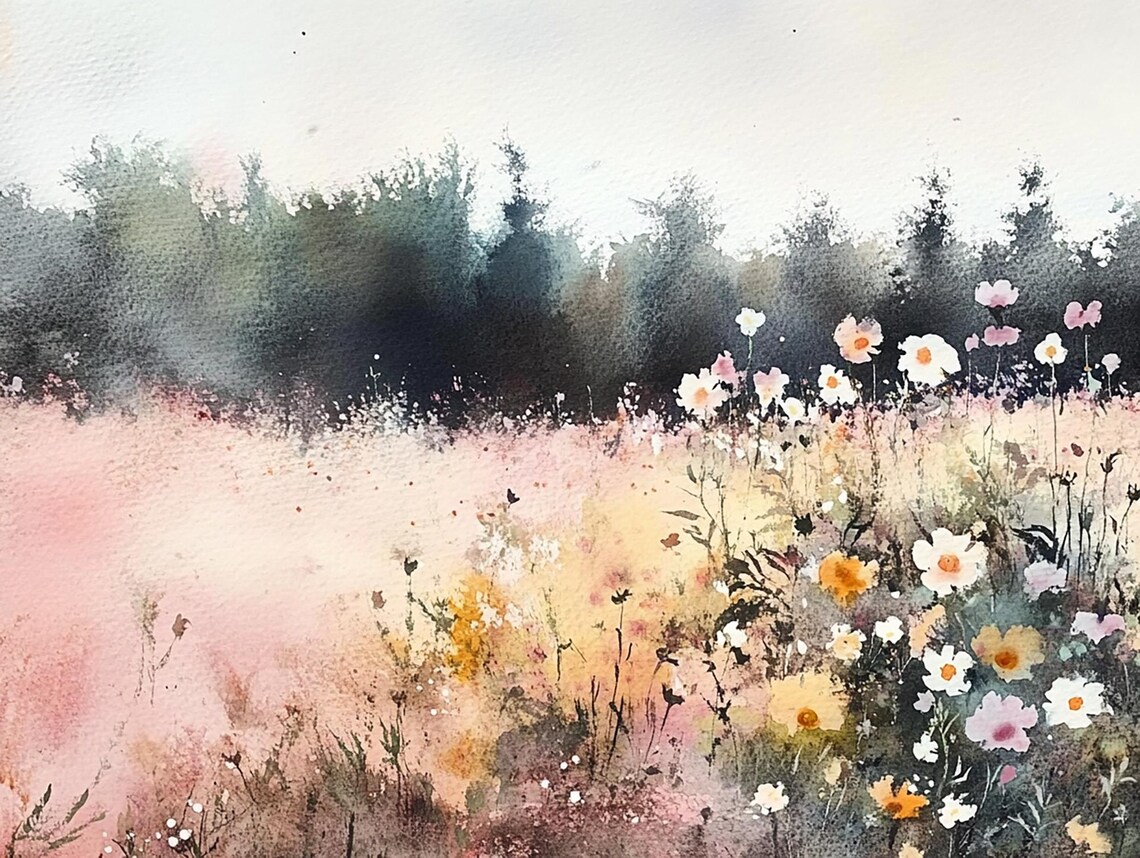 Wildflowers Painting Gunnison Forest Watercolor Art Print