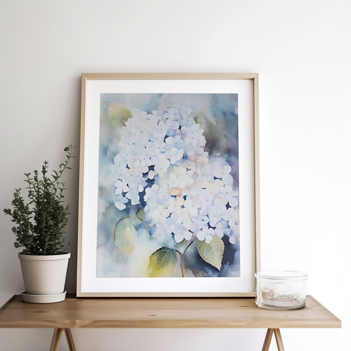 Hydrangea Watercolor Botanical Art Print, Farmhouse - Image 3