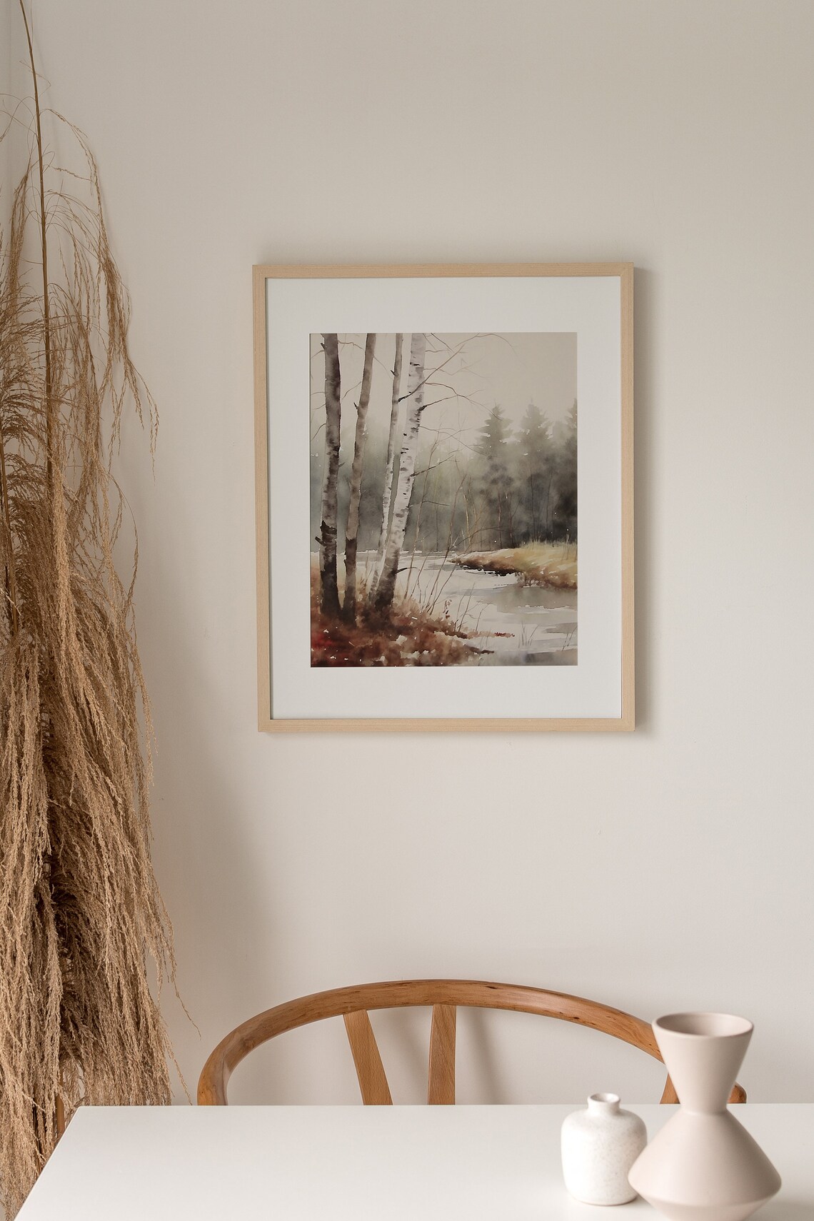 Winter Forest Aspen Landscape Watercolor Art Print - Image 4