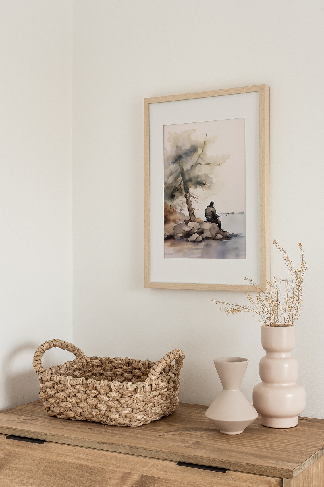 Redfish Lake Fishing Art Print, Idaho Landscape - Image 2