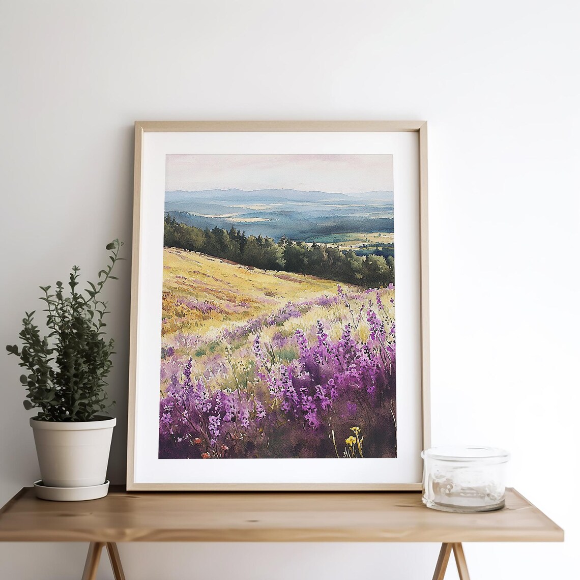 Tabular Hills Watercolor Art Print, Cleveland Way - Image 4