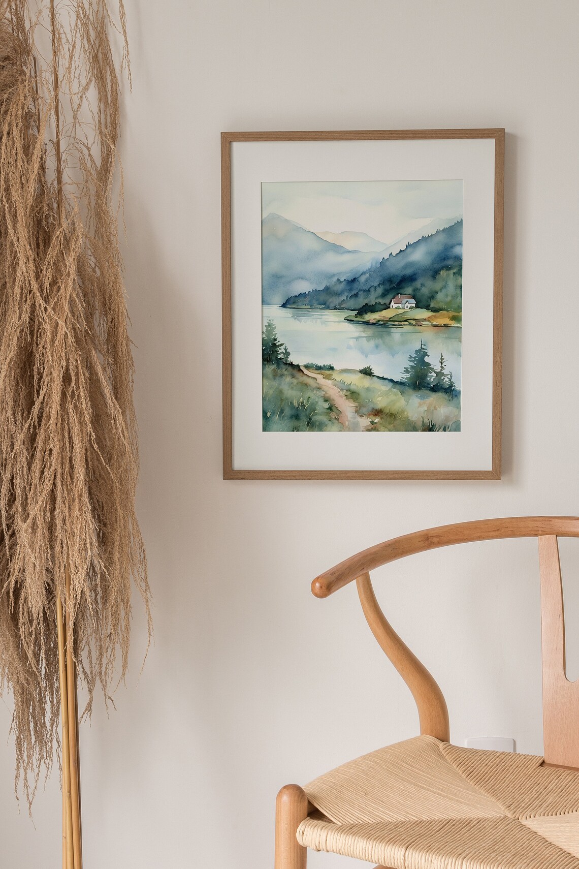 Maroon Lake Watercolor Mountain Lake Art Print - Image 3