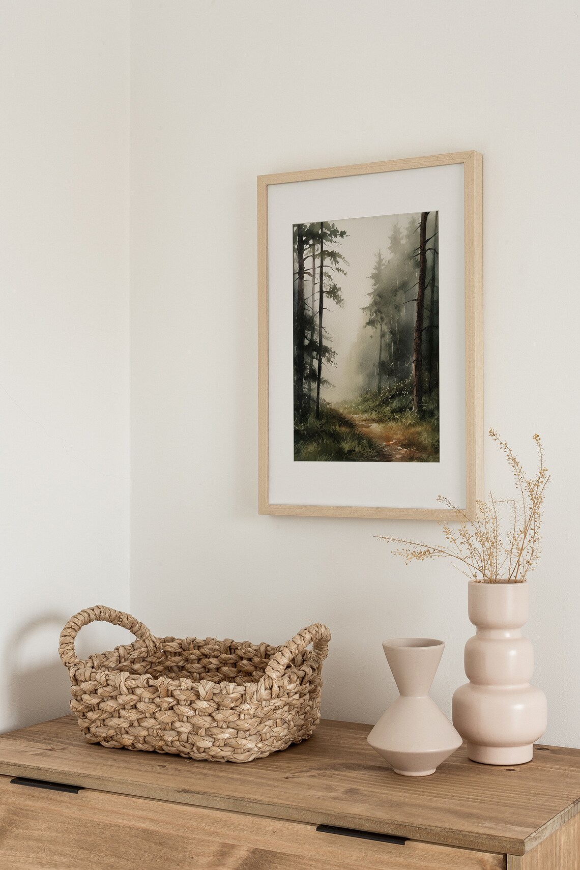 Forest Road Watercolor, North Carolina Landscape Art Print - Image 4