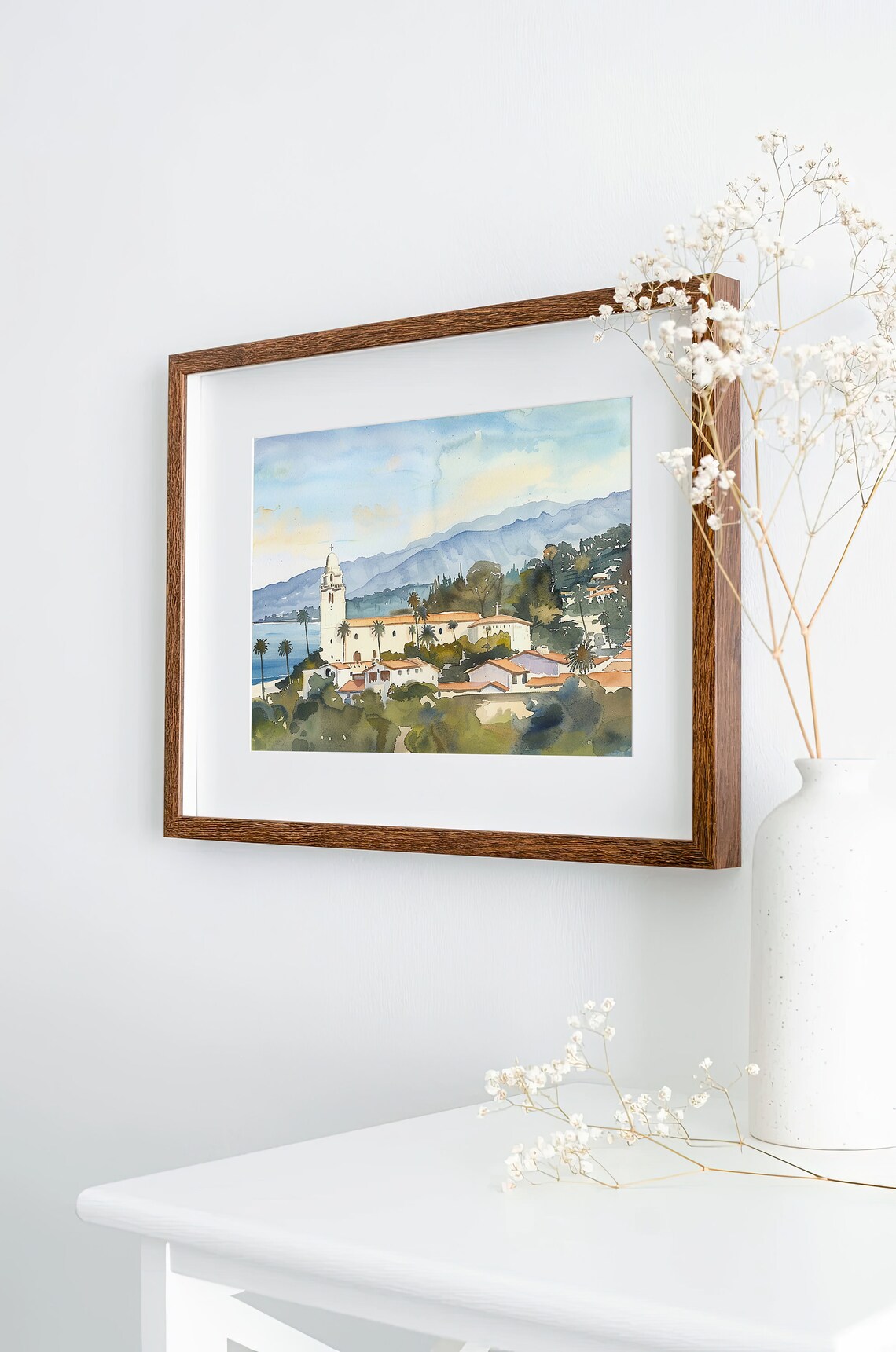 Santa Barbara Coastal Watercolor Art Print - Image 2